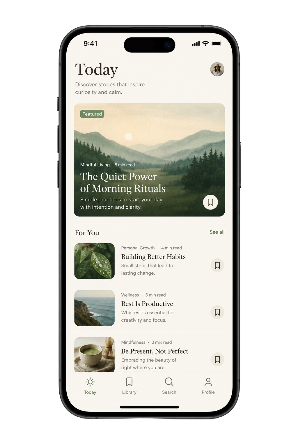 Acorn today feed on iPhone